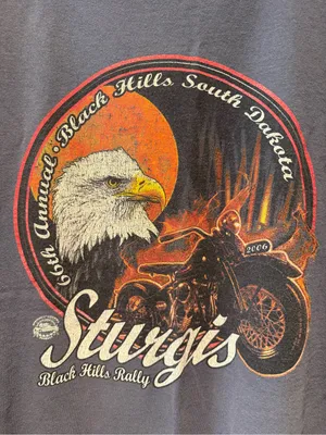 Vintage 2006 Sturgis Motorcycle Rally Eagle T-Shirt Black Hills South Dakota Siz thumbnail 3