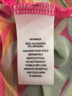Derek Heart Pink Tropical Floral Swim Cover Up Dress Sz Small Side Tie Slits thumbnail 8