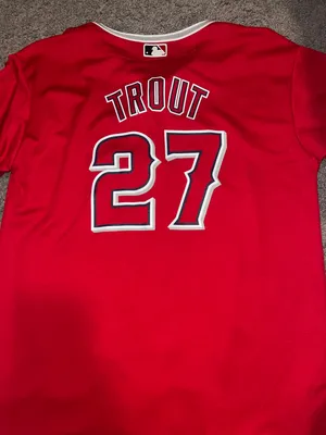 Majestic Angels Trout Baseball Jersey thumbnail 2