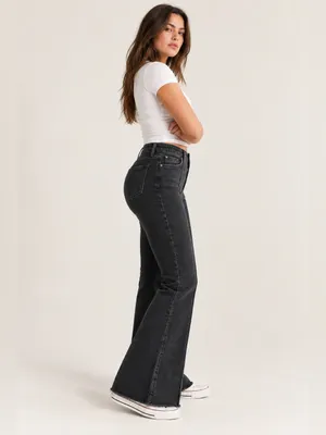 NWT Abercrombie & Fitch Curve Love HR Vintage Flare Jeans – Black Pintuck 30/10R thumbnail 3