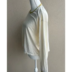Bombas 100% Cotton Cream Longsleeve Colorblock Lightweight Size Large thumbnail 2