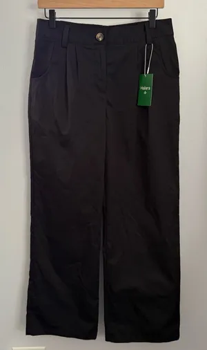 Halara Medium NEW Wide Leg Black Pants Office Business Casual Minimal Work thumbnail 1