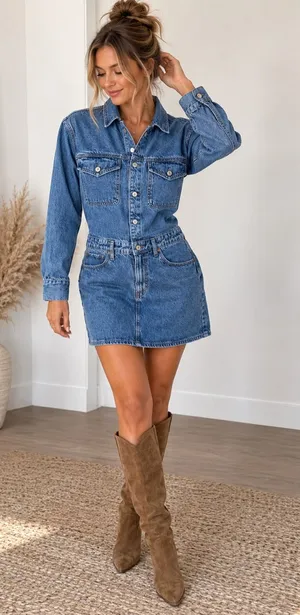 Abercrombie & Fitch XS Denim Mini Shirt Dress Cotton Lyocell Button Front thumbnail 1