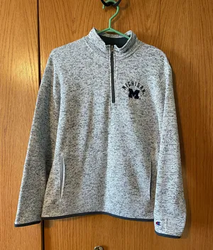 Champion Michigan Gray Quarter-Zip thumbnail 1
