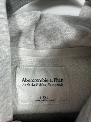 Abercrombie & Fitch‎ Soft A&F Max Essentials Hoodie Rooting For You Gray L/XL thumbnail 9