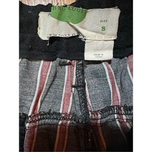 ANTHROPOLOGIE Striped Silky Tie Joggers in Black/Red‎ sz small thumbnail 8