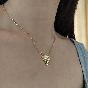 Handmade Delta pendants 18k gold plated over stainless steel tarnish free thumbnail 2