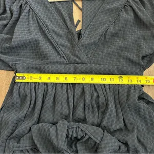 Storia Blue Tie Back Short Sleeve Flowy Cocktail Dress M thumbnail 10
