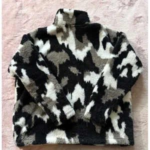 Eddie Bauer Womens 1/4 Zip Mock Neck Faux Fur‎ Sweater Size XLarge thumbnail 9
