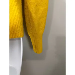 Banana Republic Mustard Yellow Wool Blend Ribbed Crew‎ Neck Sweater Womens XS thumbnail 3