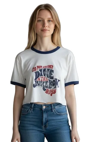 Alternative Soft Cropped Graphic Tee Size M thumbnail 1