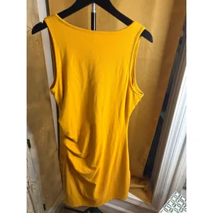 Athleta Womens Yellow Ruched Sleeveless Sheath Dress Medium Cotton‎ Modal Blend thumbnail 5