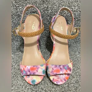 Mix No. 6 Zessi Floral Cork Wedge Sandals Ankle Strap Size 6.5 thumbnail 2