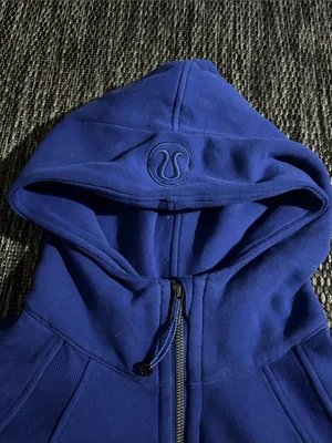 Lululemon Scuba Oversized Full Zip Riverside Blue Light Cotton Terry Size XS/S thumbnail 4