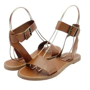 Madewell The Boardwalk Ankle-Strap Sandal English Saddle Brown Leather Size 7.5 thumbnail 3