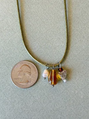 Handmade Czech glass beads mix boho fairy whimsy retro necklace🌿✨ thumbnail 4