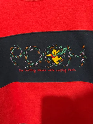 Disney Winnie The Pooh Vintage Sweatshirt Crewneck Striped Red and Blue thumbnail 3