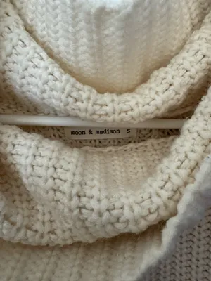 Cowl Neck Cream Sweater thumbnail 3