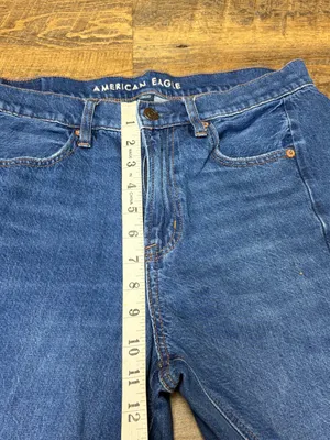 American Eagle Dreamy Drape Barrel Jeans Womens 6 Strigid Blue Denim thumbnail 4