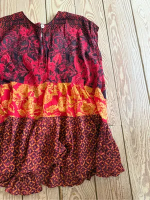 Free People Mixed Print Tiered Sleeveless Top size S thumbnail 2