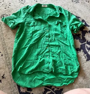 Babaton 100% Tencel Lyocell Short Sleeve Button Down Shirt size small thumbnail 1