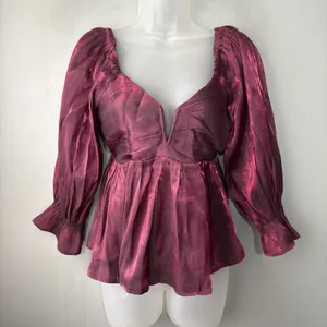 Entro Top Size Medium Grape Purple Iridescent Babydoll Dark Romantic Vamp Party thumbnail 1