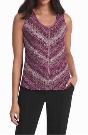 White House Black Market WHBM‎ Tie Back Purple Knit Sleeveless Sweater S thumbnail 1