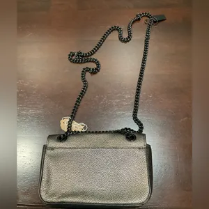 Coach Mini Chain Crossbody In Metallic Leather‎ Brass thumbnail 2