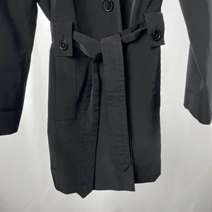 Fog by London Fog‎ Belted Removable Hooded Trench Coat in Black Size Small thumbnail 3