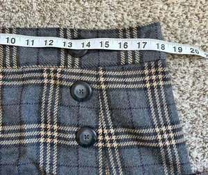 🦋 GAP Factory Grey Plaid Mini Skirt Preppy Office Formal School Girl Size 12 thumbnail 6