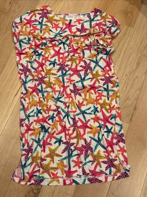 Soma Starfish Print Short Nightgown - Pink, Yellow, Teal on‎ White small thumbnail 1