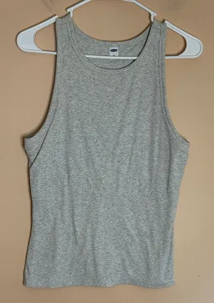 Old Navy Heather Gray High-Neck Tank thumbnail 1