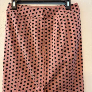 Ann Taylor LOFT mauve pink pencil skirt with black polka dots size 2 thumbnail 12
