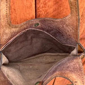 Brown and Tan Hobo Bag with Crescent Shape thumbnail 4