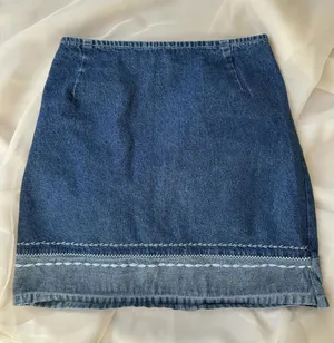 Route 66 Denim Embroidered Mini Skirt thumbnail 1