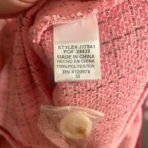 Entro Pink Tweed Button Up Shirt Jacket Shacket Barbiecore Feminine Size Medium thumbnail 6