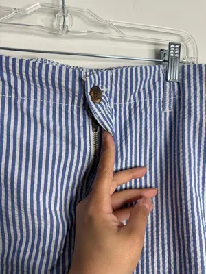 NWT Old Navy‎ OG Chino Shorts Blue White Stripes 2X Nautical Coastal Resortwear thumbnail 7