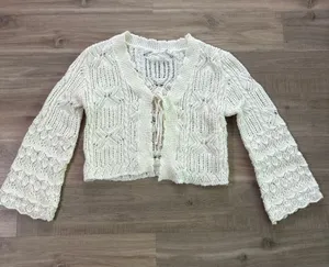Altar'd State White Cardigan Women Size Medium thumbnail 1