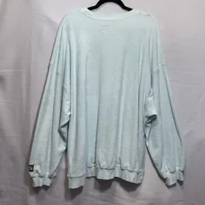 Daily Drills Oversized Crew Neck Terry Cloth Cozy Sweatshirt Surf Green Size M/L thumbnail 2