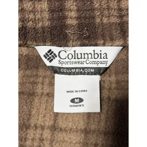 Columbia‎ Womens Brown Plaid Full Zip Fleece Jacket Mock Neck Size Large thumbnail 4