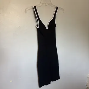 Abercrombie & Fitch Women Ribbed Black White Trim Bodycon Dress Sleeveless XS thumbnail 2