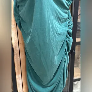 Anthropologie maxi dress The Gabbie Strapless Ruched Tube midi Celandine teal thumbnail 8