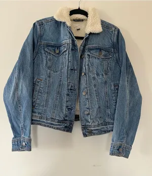 Universal Threads Denim Sherpa Jacket XS Light Wash Trucker Cozy Outdoors Fall thumbnail 1