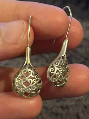 D008 silver plated earrings cute thumbnail 1