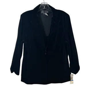 Alex Evenings XL Black Velvet 2 Piece Set Blazer and‎ Tank Top New NWT thumbnail 1