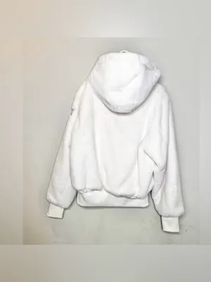 Alo Yoga Foxy Faux Fur Jacket Ivory White With Removable Hoodie Size Small thumbnail 9