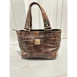 Dooney & Bourke Brown Croc Embossed Leather Small Satchel Bag J6277024 thumbnail 4