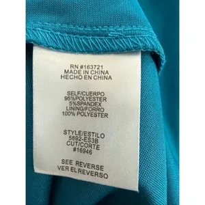 Camille La Vie Brilliant Blue Satin Ruched Cocktail Dress Rhinestone Straps M thumbnail 9