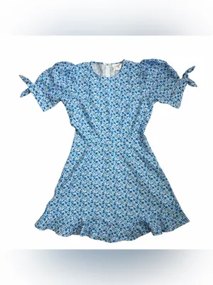 Hyacinth house Blue Floral Tie-Sleeve Dress - Tuckernuck thumbnail 2