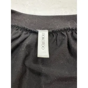 Dokotoo Womens Black V-Neck Pleated Short Sleeve Blouse Banded Hem Size M thumbnail 5